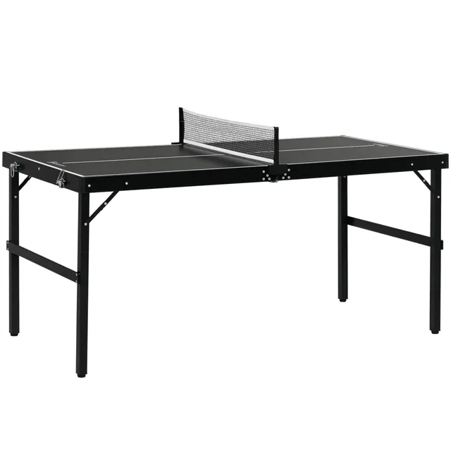 sportnow-mini-tischtennisplatte-klappbar-152-cm-mit-netz-schwarz image 1