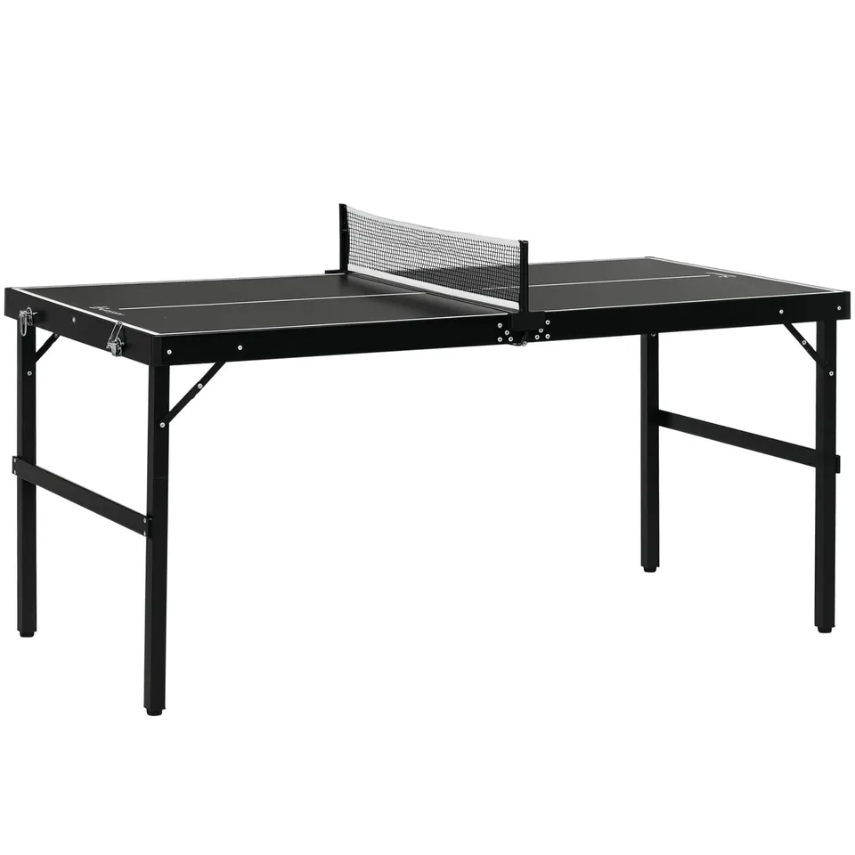sportnow-mini-tischtennisplatte-klappbar-152-cm-mit-netz-schwarz image 1