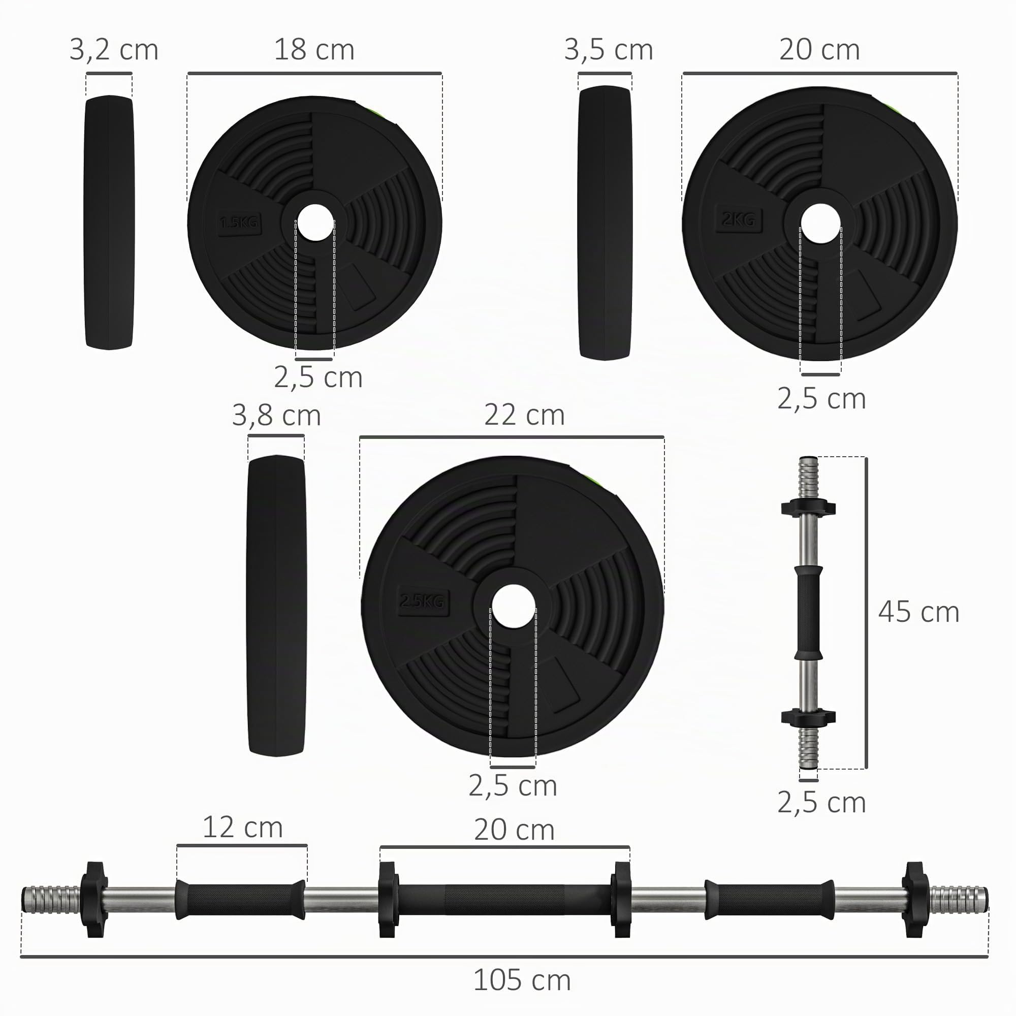 sportnow-2-in-1-hantel-set-verstellbar-15-kg-kurzhantel-langhantel image 7