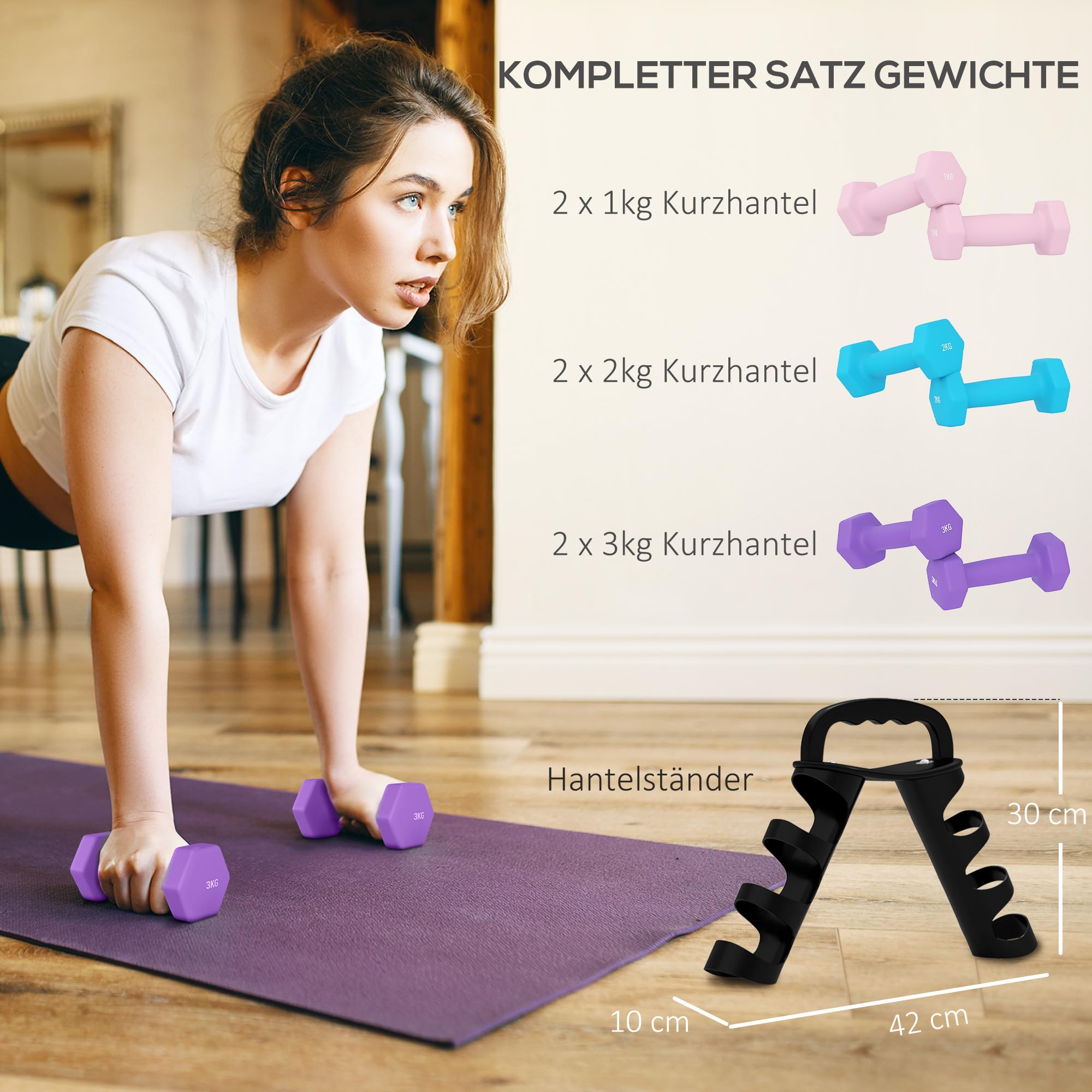 sportnow-hantel-set-6-kurzhanteln-12-18-kg-mit-st-nder-und-kettlebell-funktion image 3