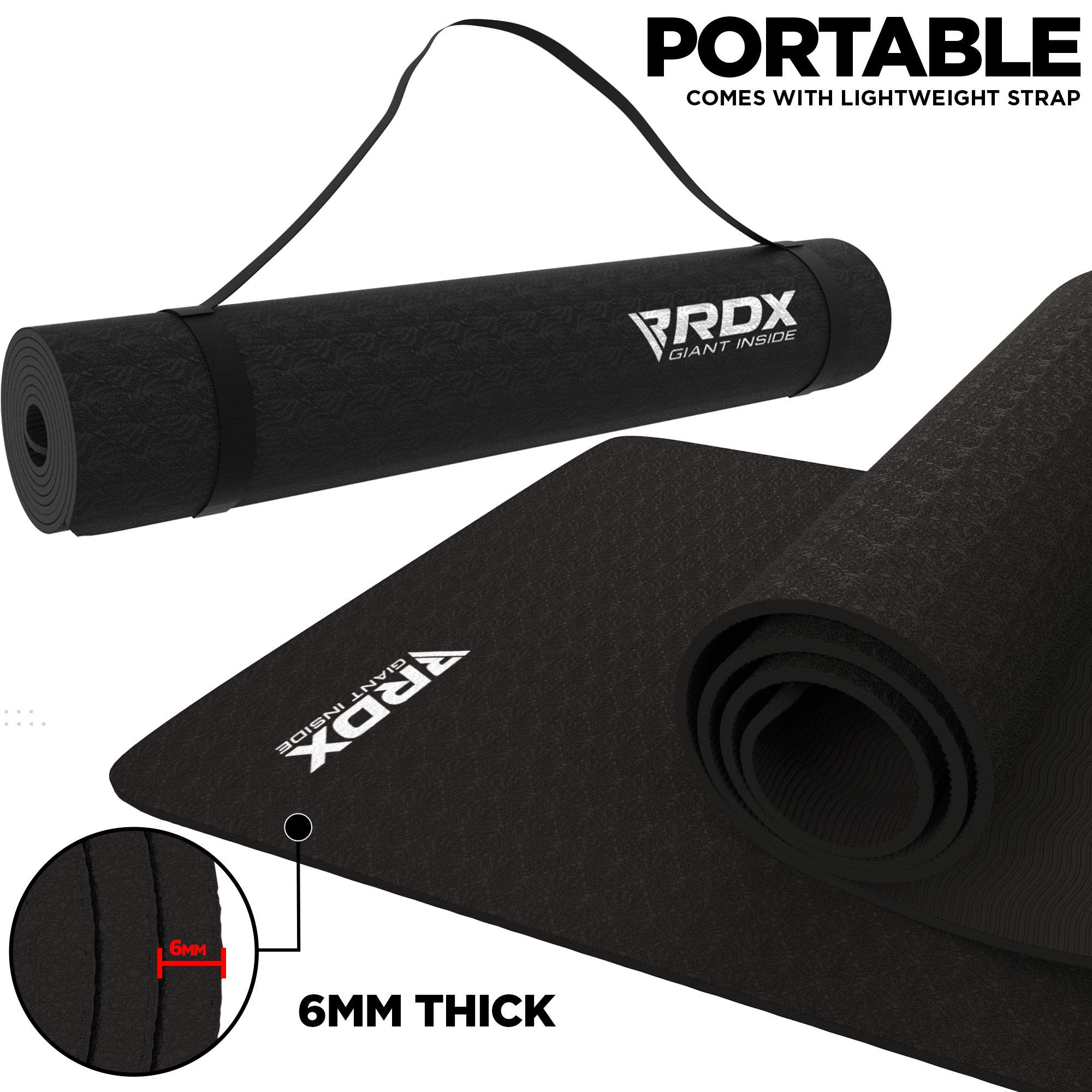 rdx-yogamatte-tpe-6mm-rutschfest-183-x-61-cm-reach-rohs-zertifiziert-mit-tragegu image 6