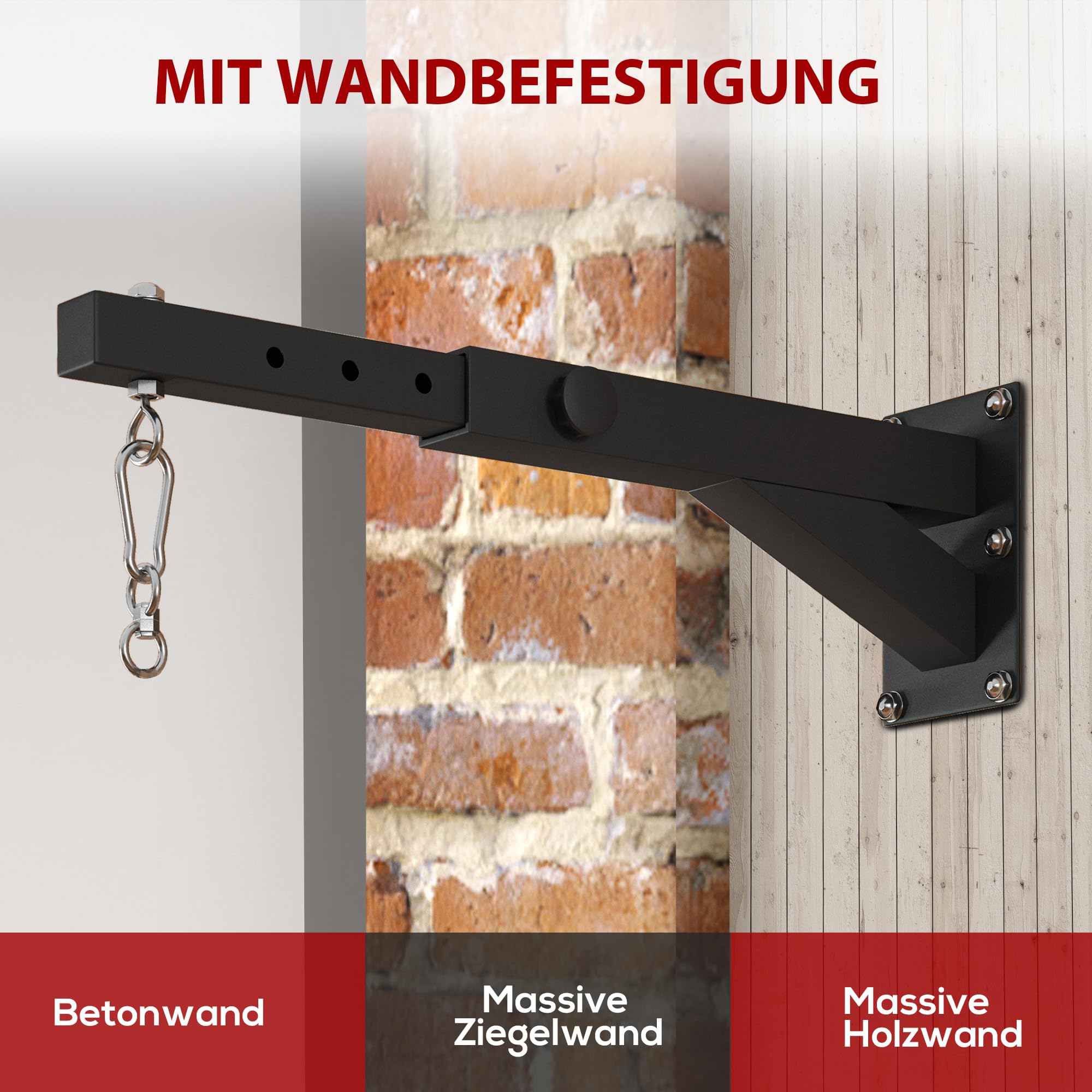 sportnow-boxsack-wandhalterung-stahl-5-fach-verstellbar-60-kg image 5