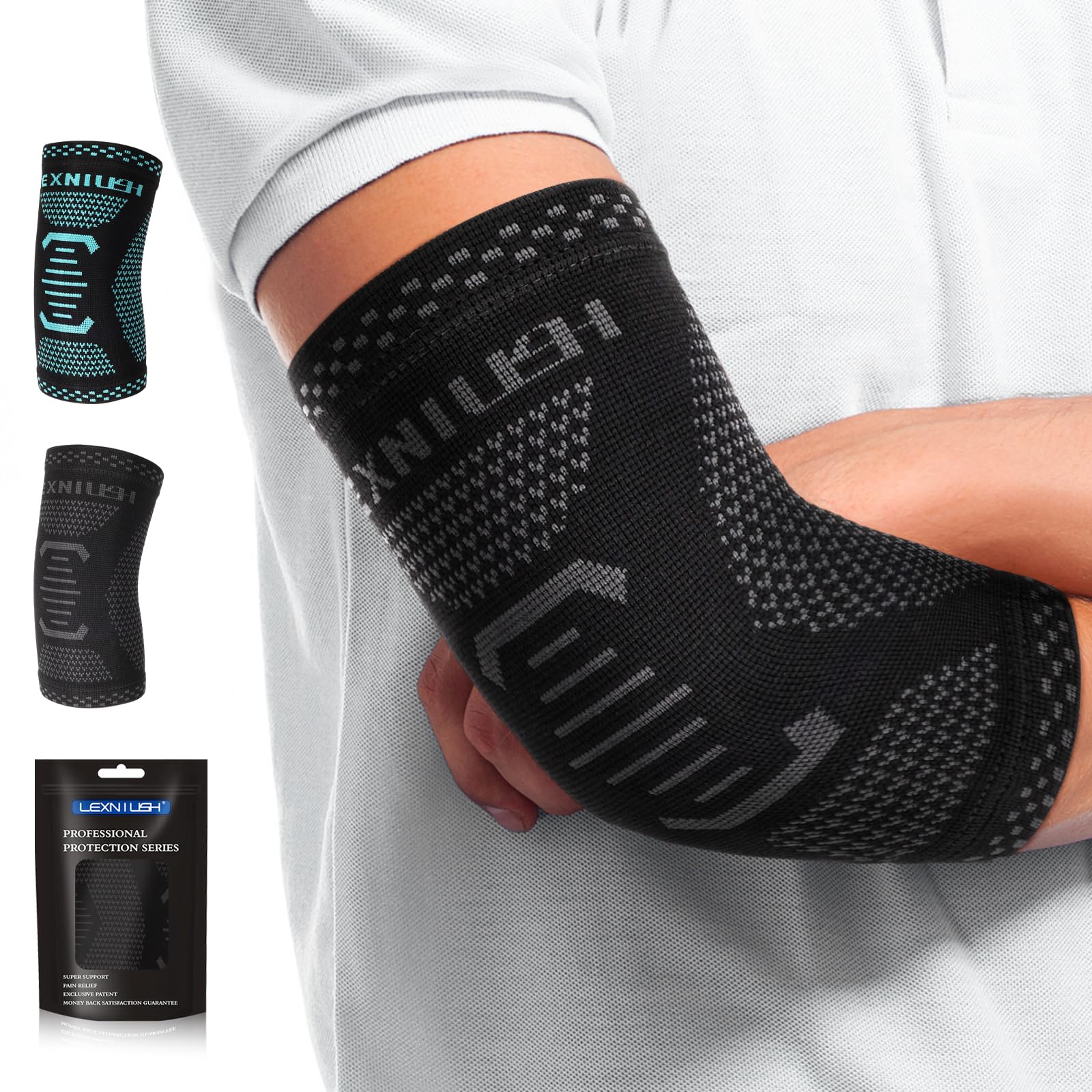 lexniush-ellenbogenbandage-xl-tennisarm-schwarz-blau image 8