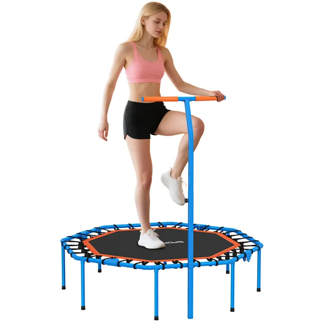 sportnow-fitness-trampolin-klappbar-128cm-mini-trampoline-mit-haltegriff image 1