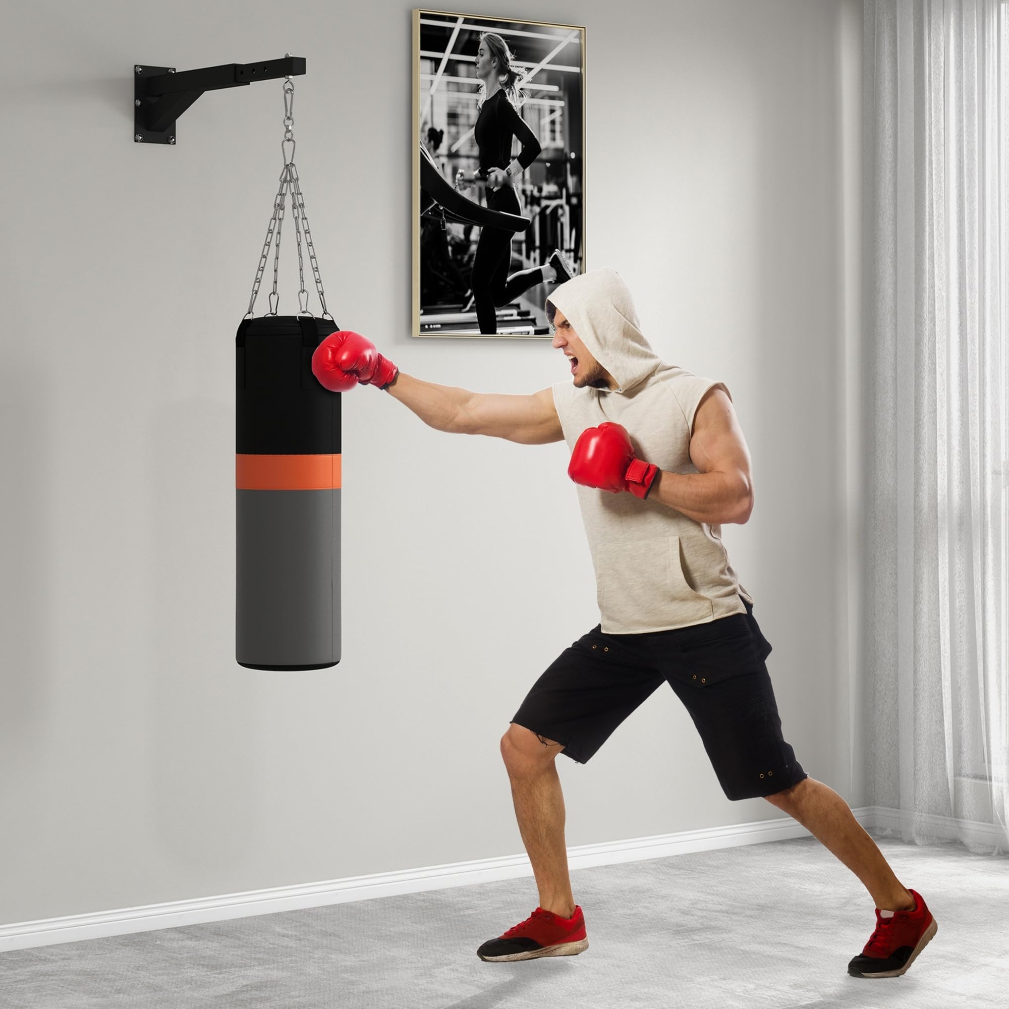 sportnow-boxsack-wandhalterung-stahl-5-fach-verstellbar-60-kg image 2