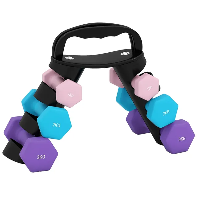 sportnow-hantel-set-6-kurzhanteln-12-18-kg-mit-st-nder-und-kettlebell-funktion image 1
