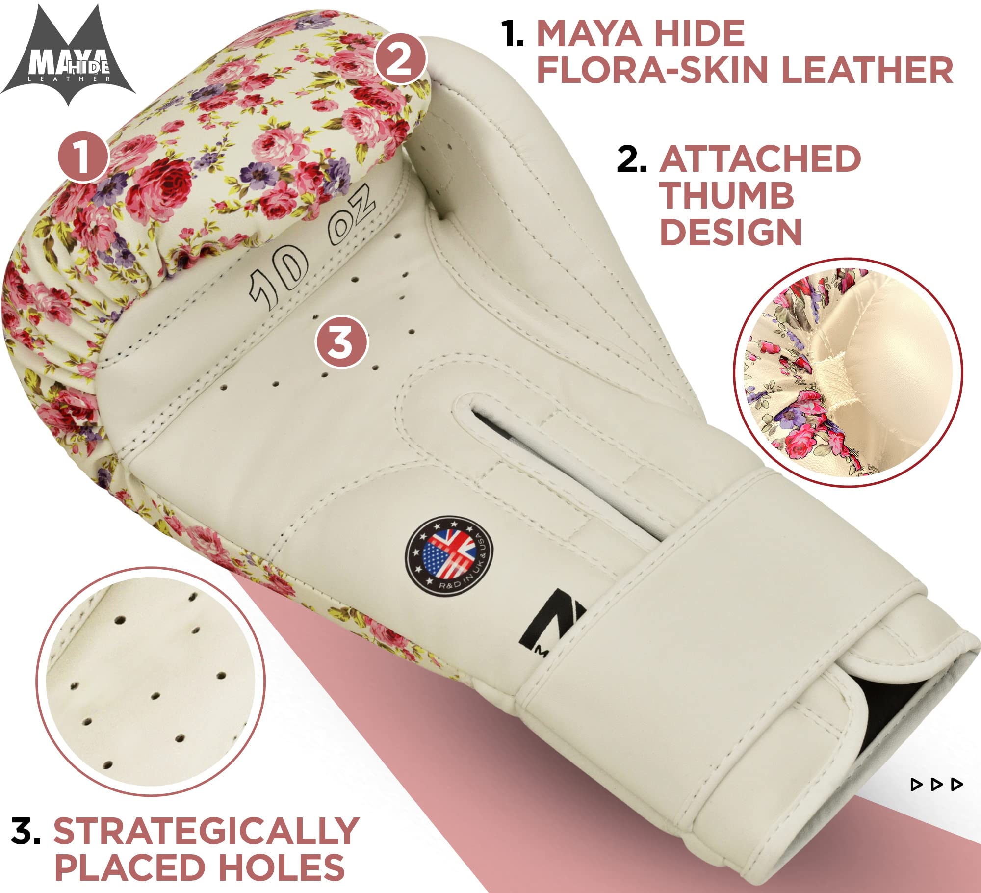 rdx-flora-damen-boxhandschuhe-maya-hide-leder-8-12-oz image 2