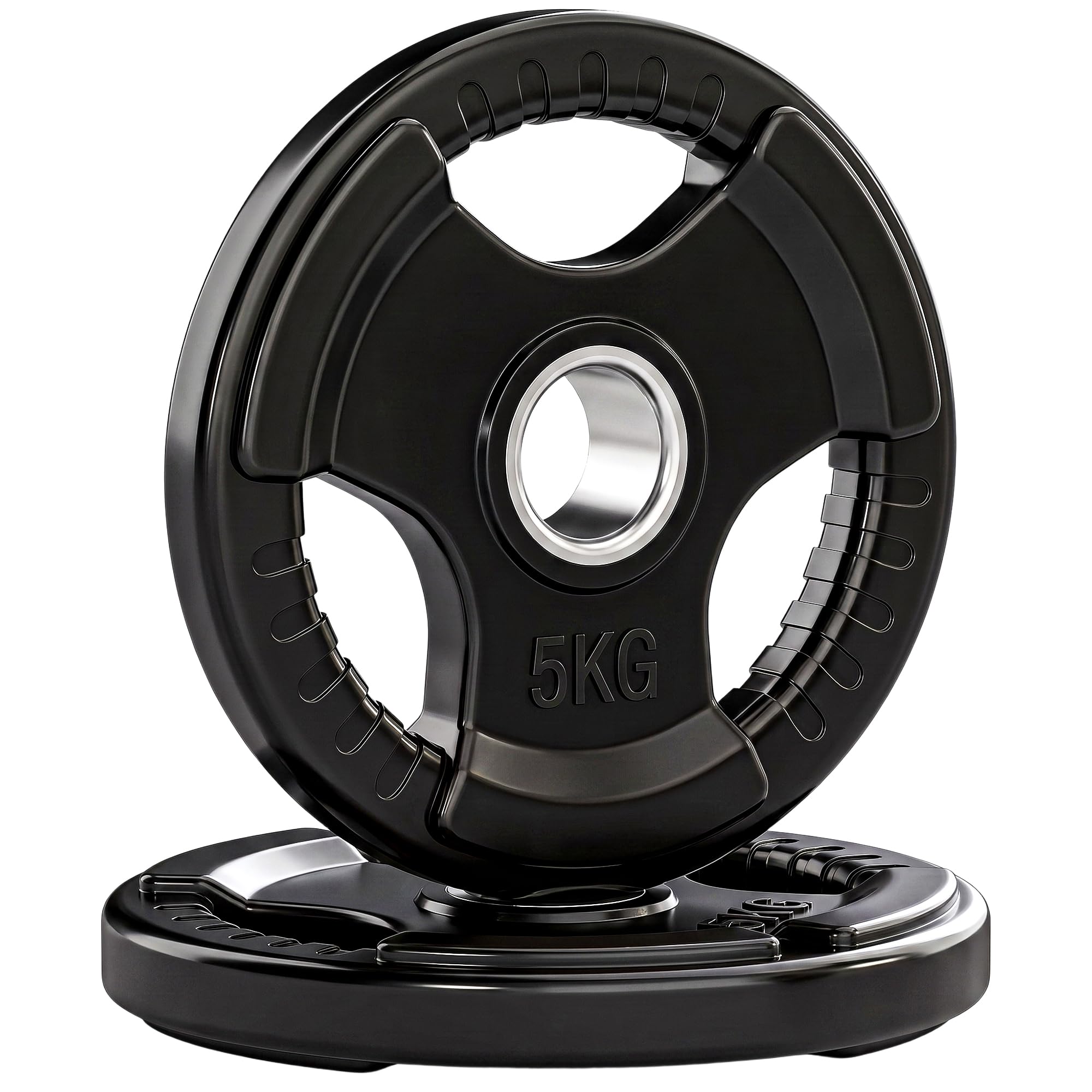 sportnow-hantelscheiben-2er-set-tri-grip-5-kg-24-cm-gummiert image 1