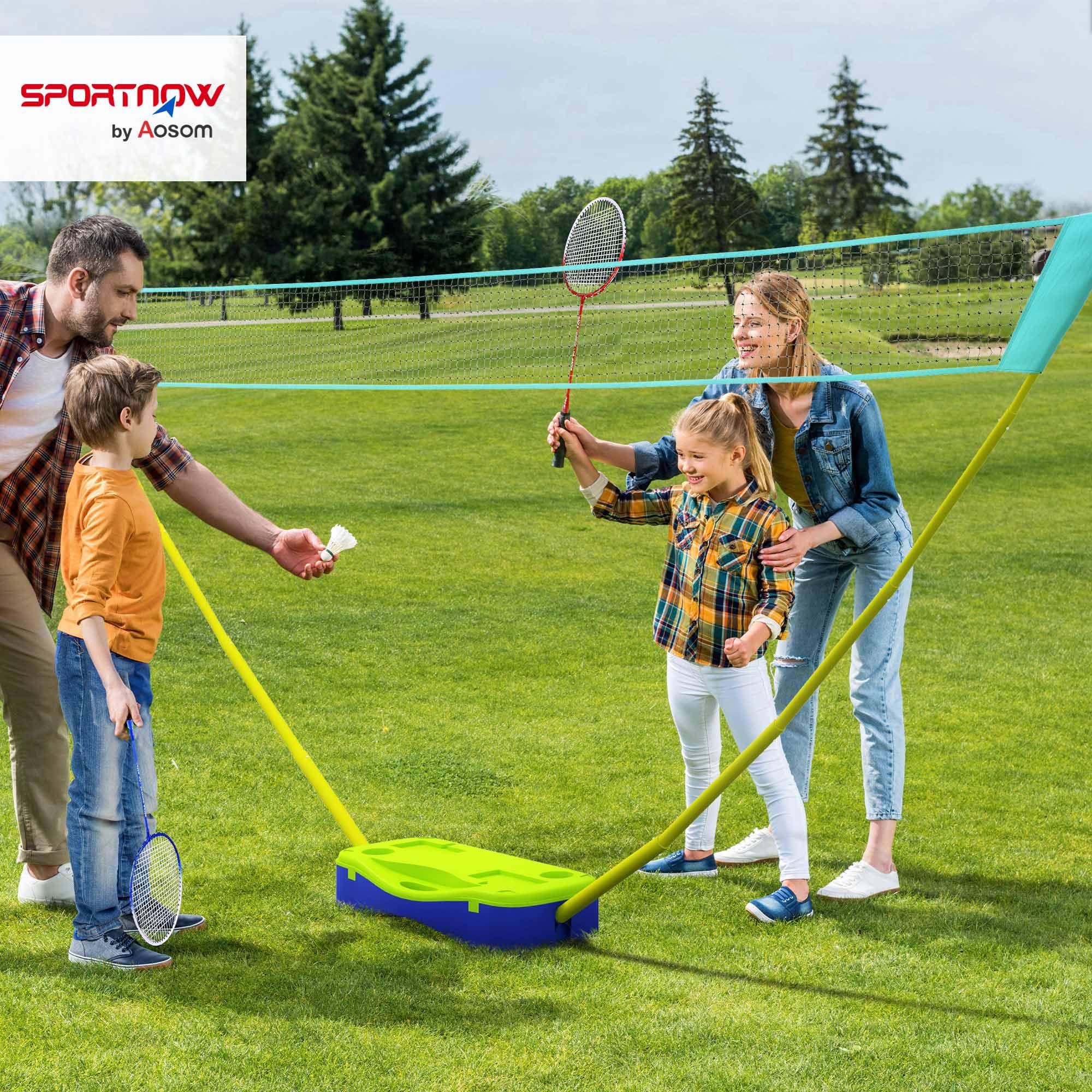 sportnow-2-in-1-badmintonnetz-4-m-mit-st-nder-verstellbar image 2