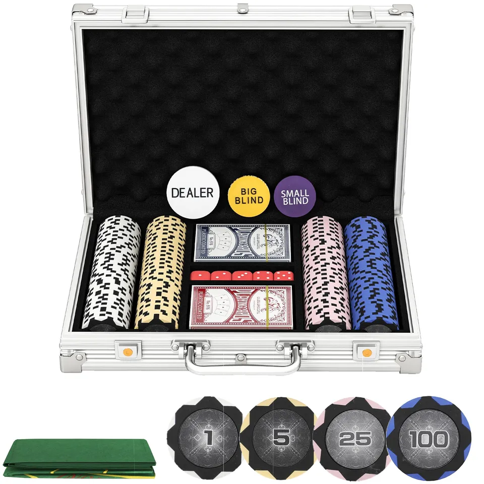sportnow-pokerkoffer-pokerset-mit-koffer-200-clay-chips-set image 1