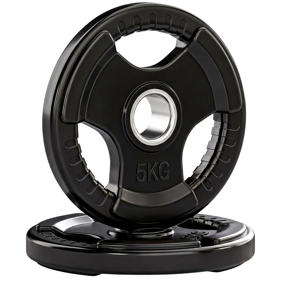 sportnow-hantelscheiben-2er-set-tri-grip-5-kg-24-cm-gummiert image 1