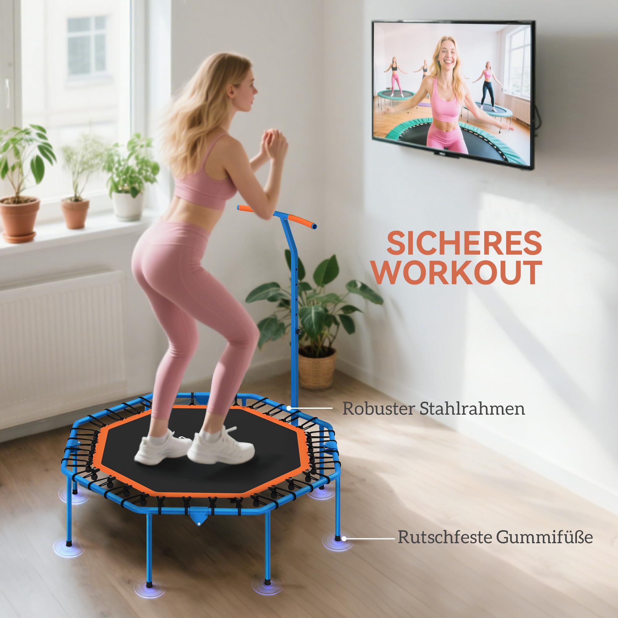 sportnow-fitness-trampolin-klappbar-128cm-mini-trampoline-mit-haltegriff image 5