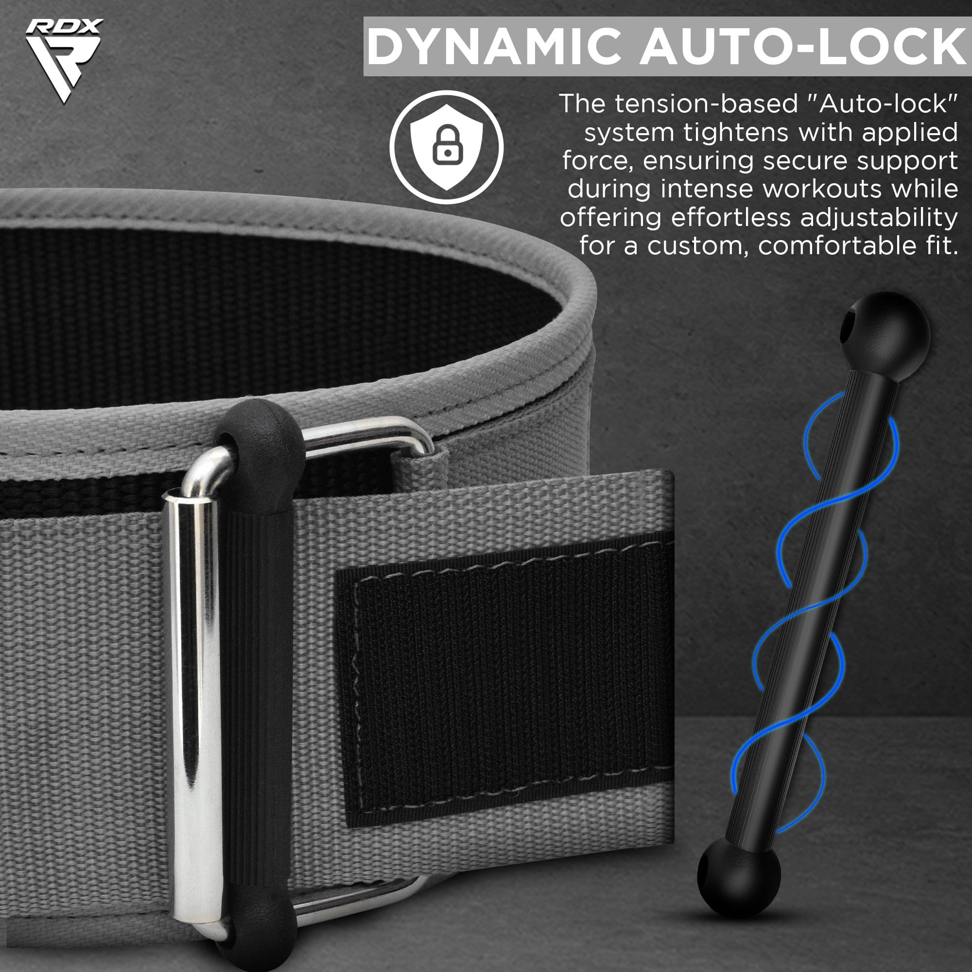 rdx-rx1-4-zoll-gewichtheberg-rtel-nylon-auto-lock-gepolstert-herren-damen image 3