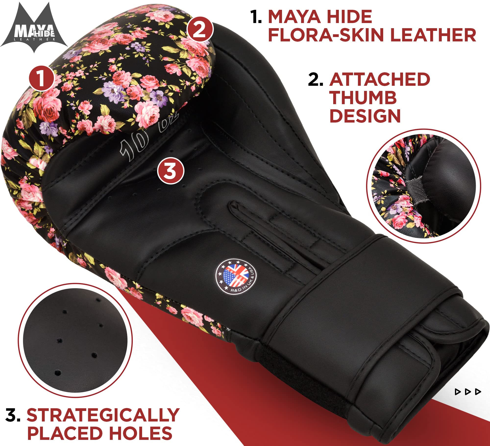 rdx-damen-boxhandschuhe-flora-skin-f-r-muay-thai-sparring-und-kickboxen-punching image 2
