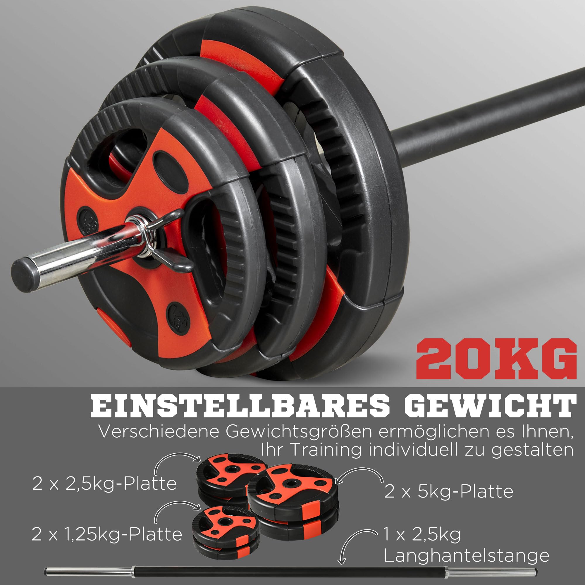 sportnow-hantelset-20-kg-verstellbar-mit-6-scheiben-langhantel image 3
