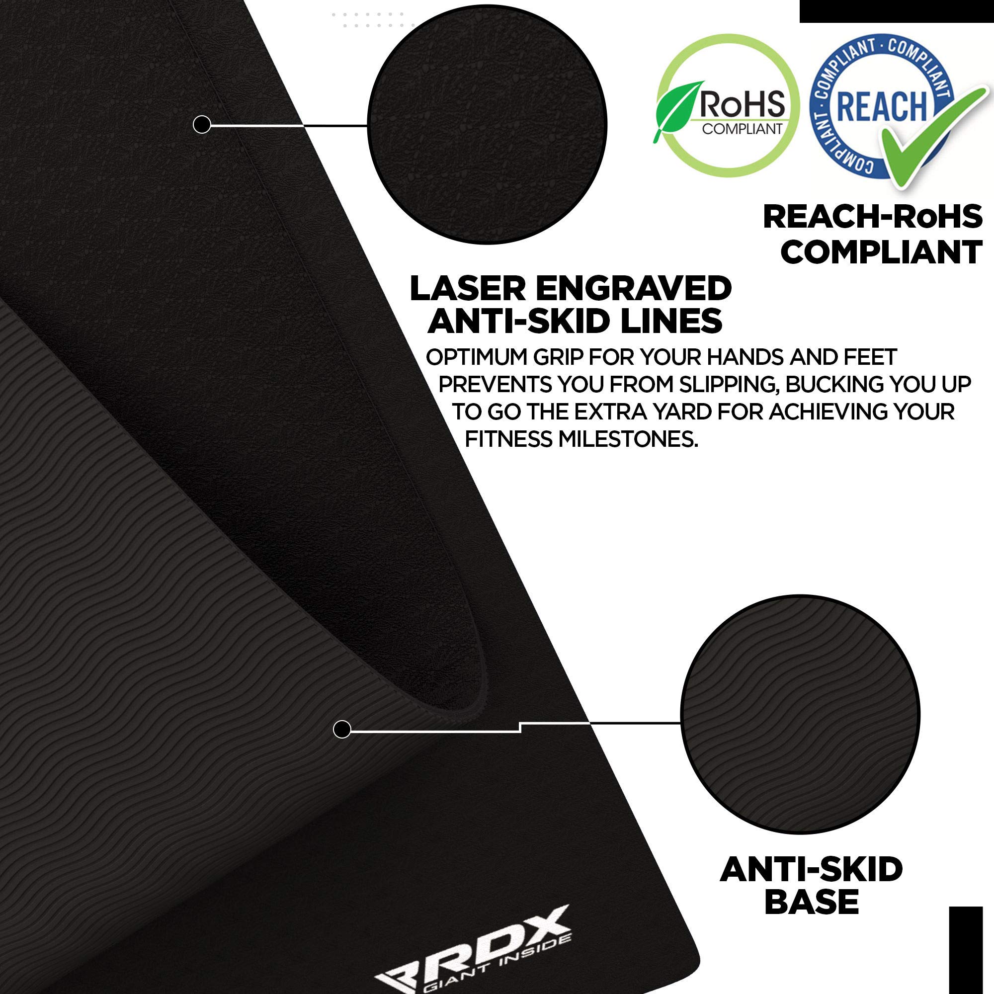 rdx-yogamatte-tpe-6mm-rutschfest-183-x-61-cm-reach-rohs-zertifiziert-mit-tragegu image 2