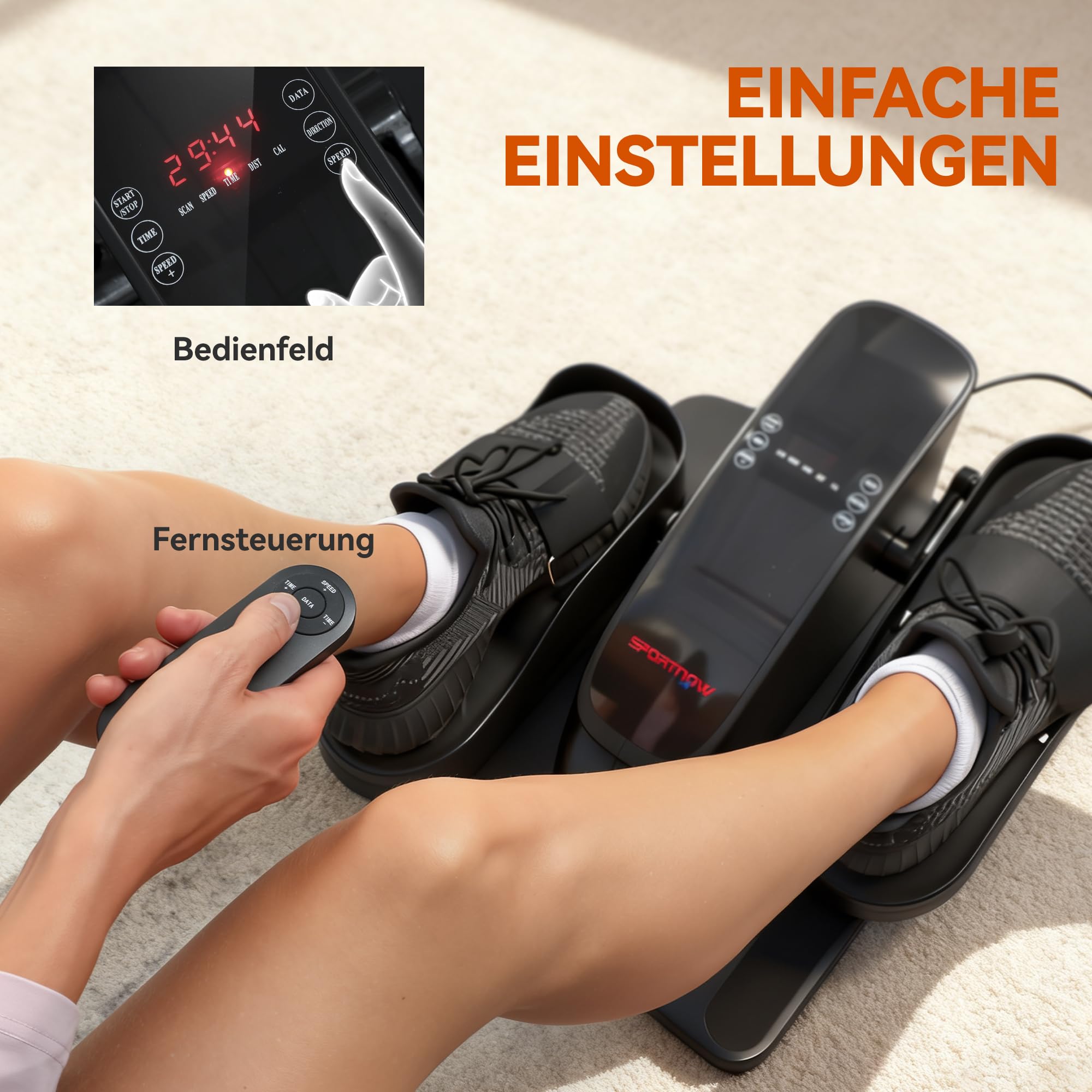 sportnow-mini-ellipsentrainer-untertisch-mit-fernbedienung-12-geschwindigkeiten- image 4